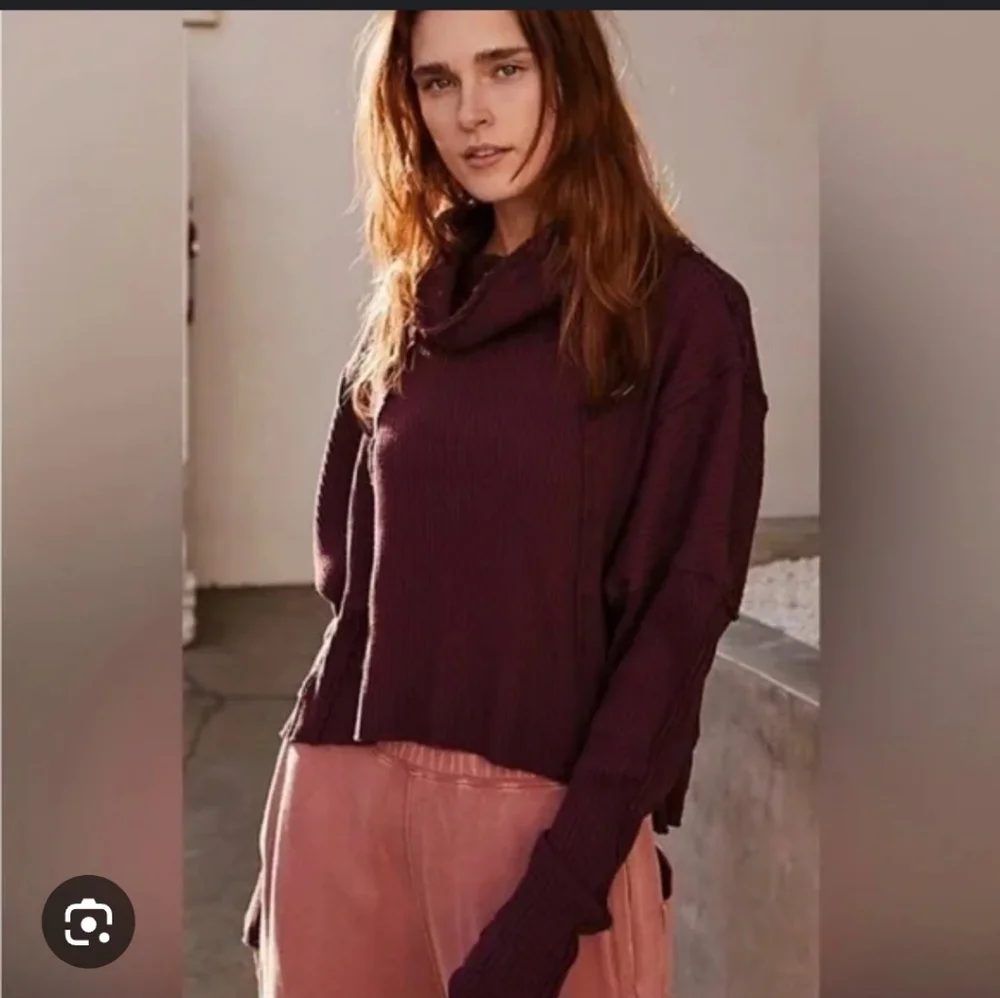 Free People Juicy Ribbed Eggplant Sweater L